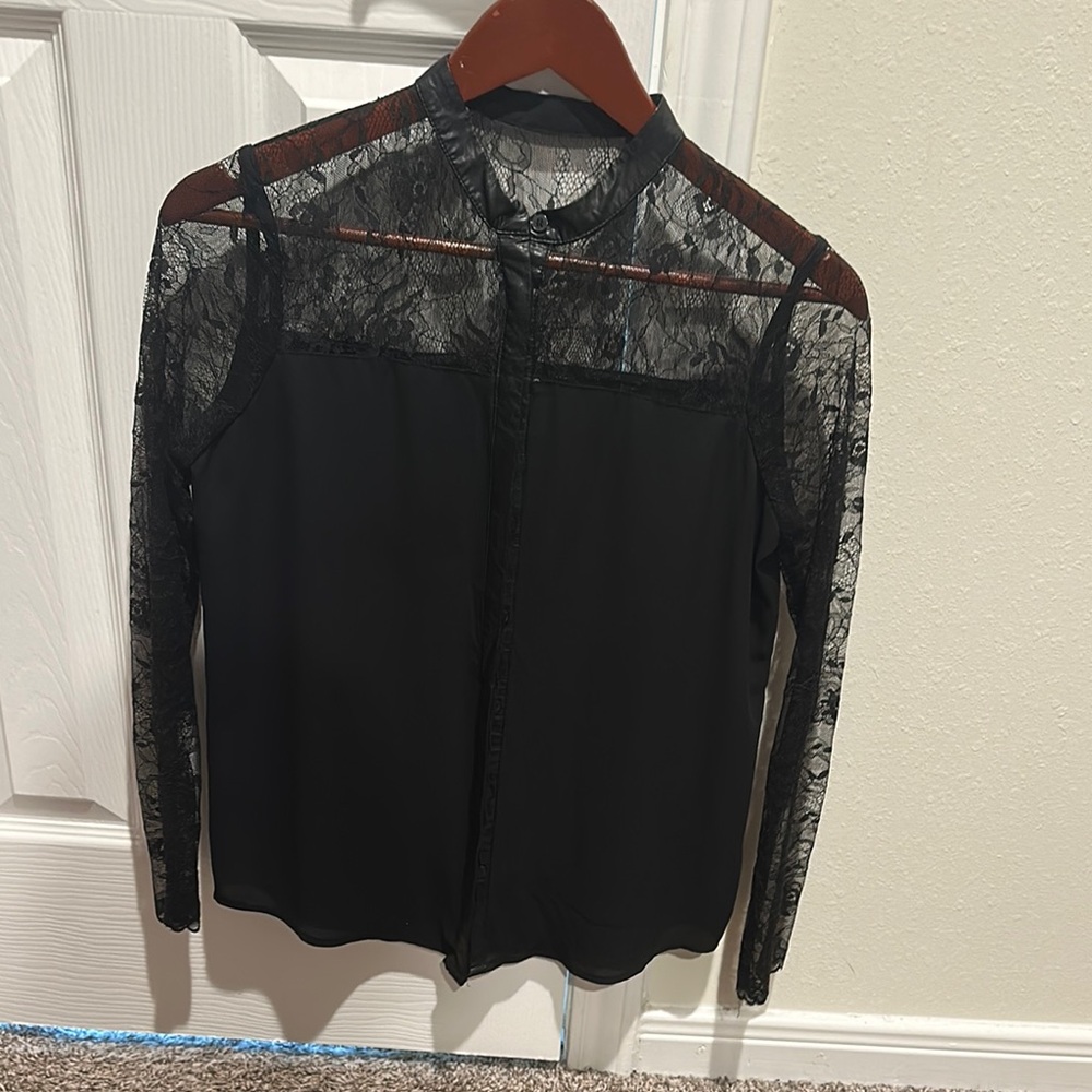 Elegant Black Lace Women's Top